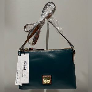 Dooney & Bourke Wexford Leather Crossbody Pouchette in Deep Teal NEW With Tags